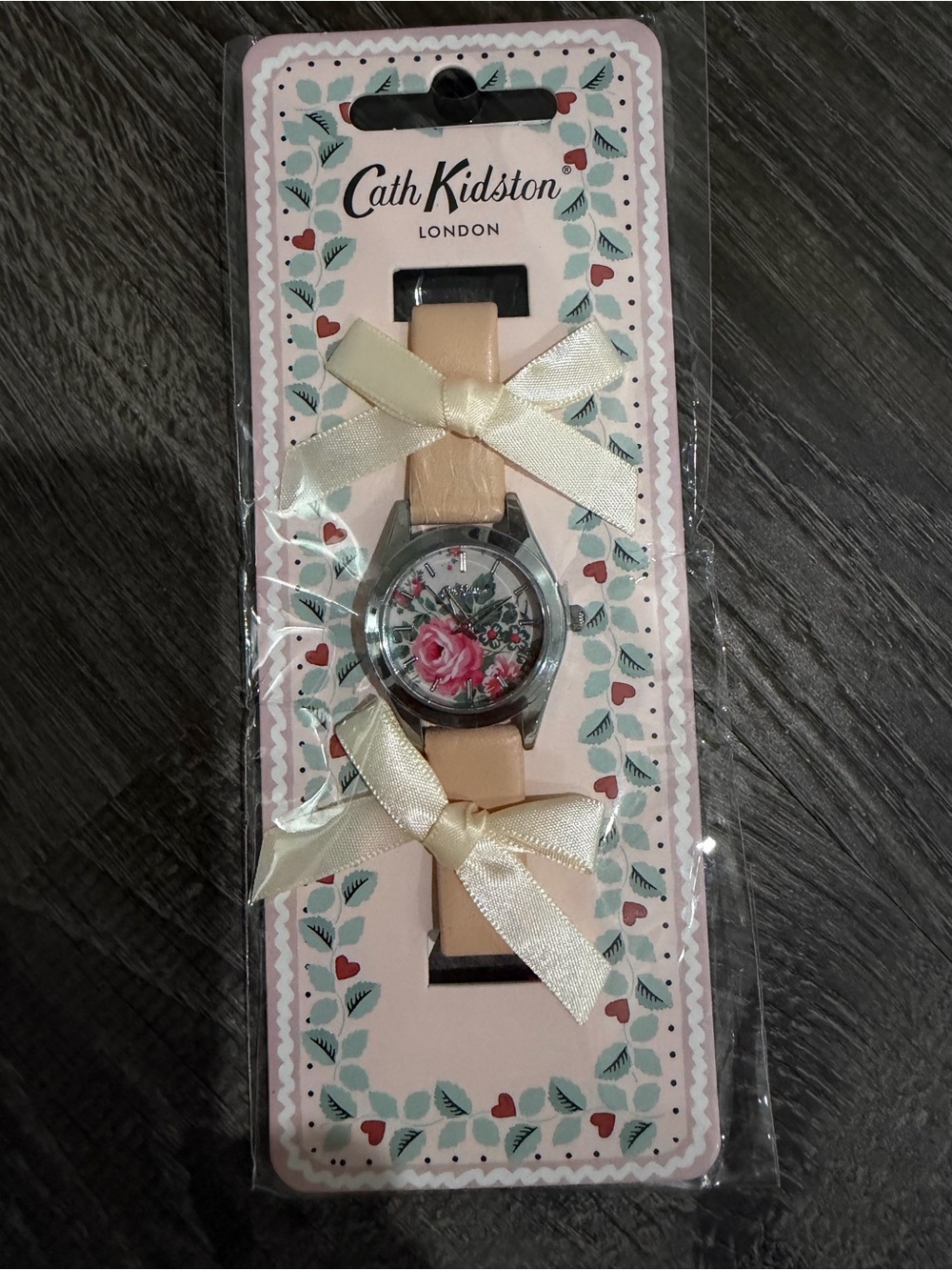 Cath Kidston Pink Floral Dial Watch with Cream Bows